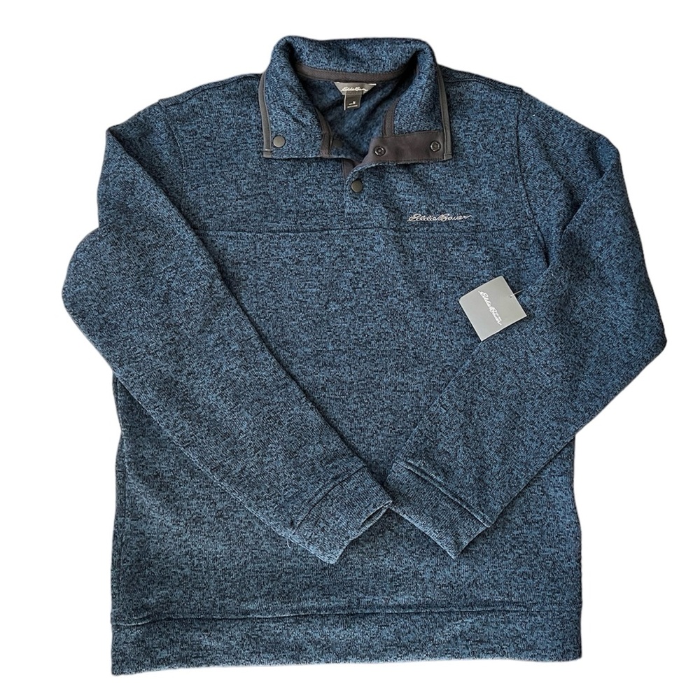 New Eddie Bauer jacket, fleece pullover sweater jacket, navy blue